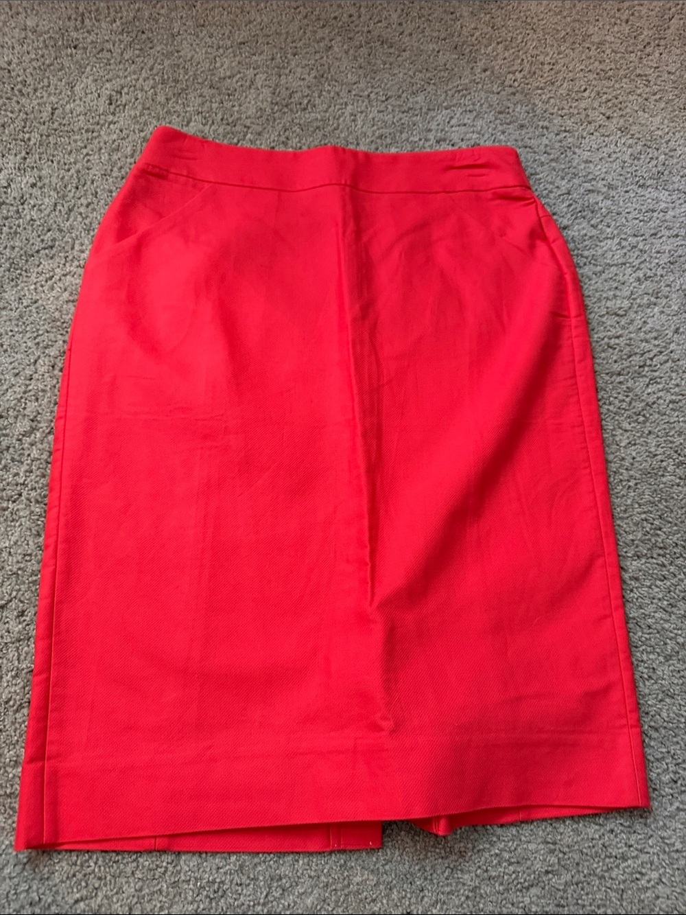 J. Crew Bright Red Tailored Pencil Skirt